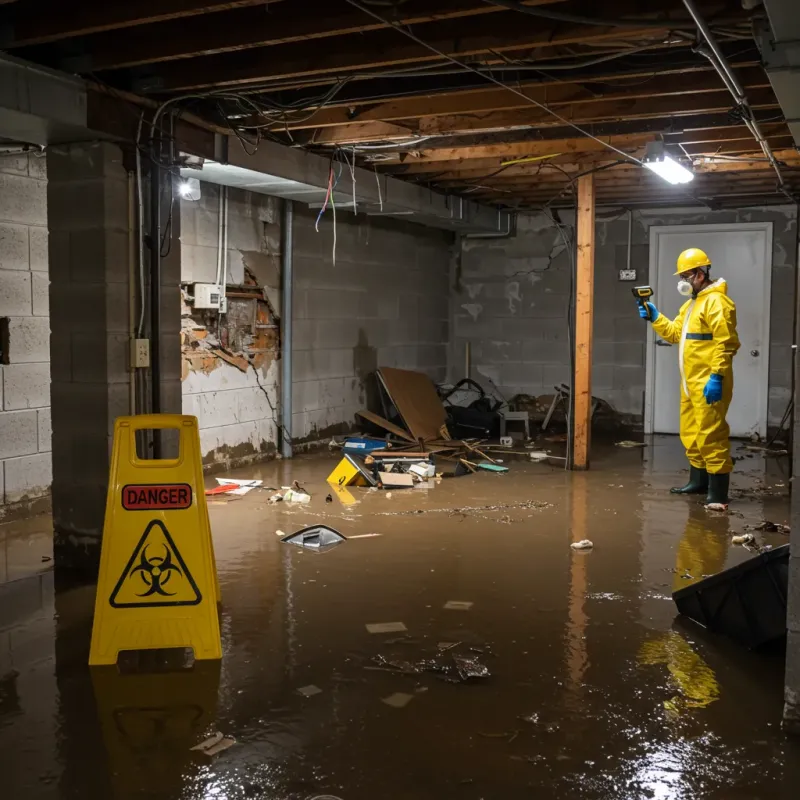 Flooded Basement Electrical Hazard in Mayodan, NC Property