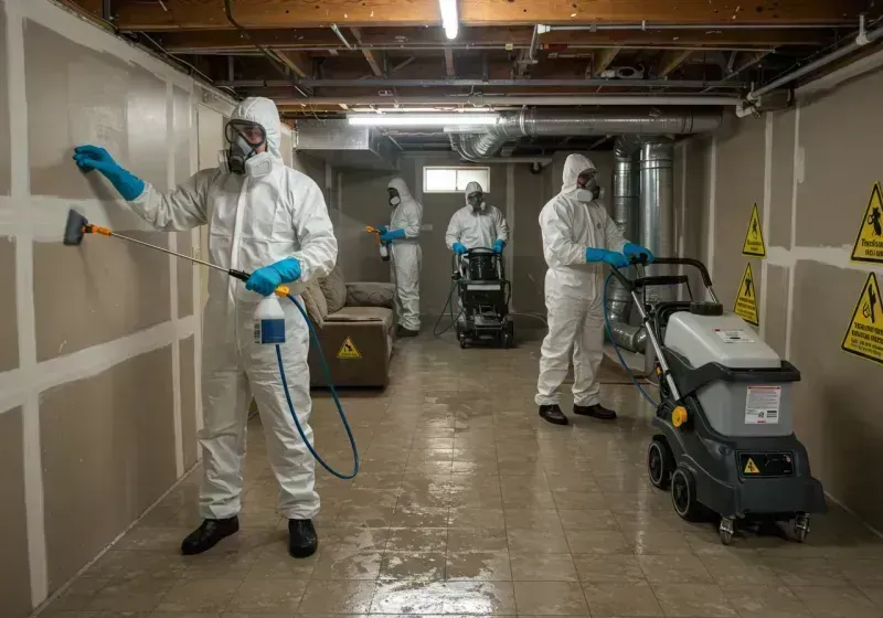 Basement Moisture Removal and Structural Drying process in Mayodan, NC